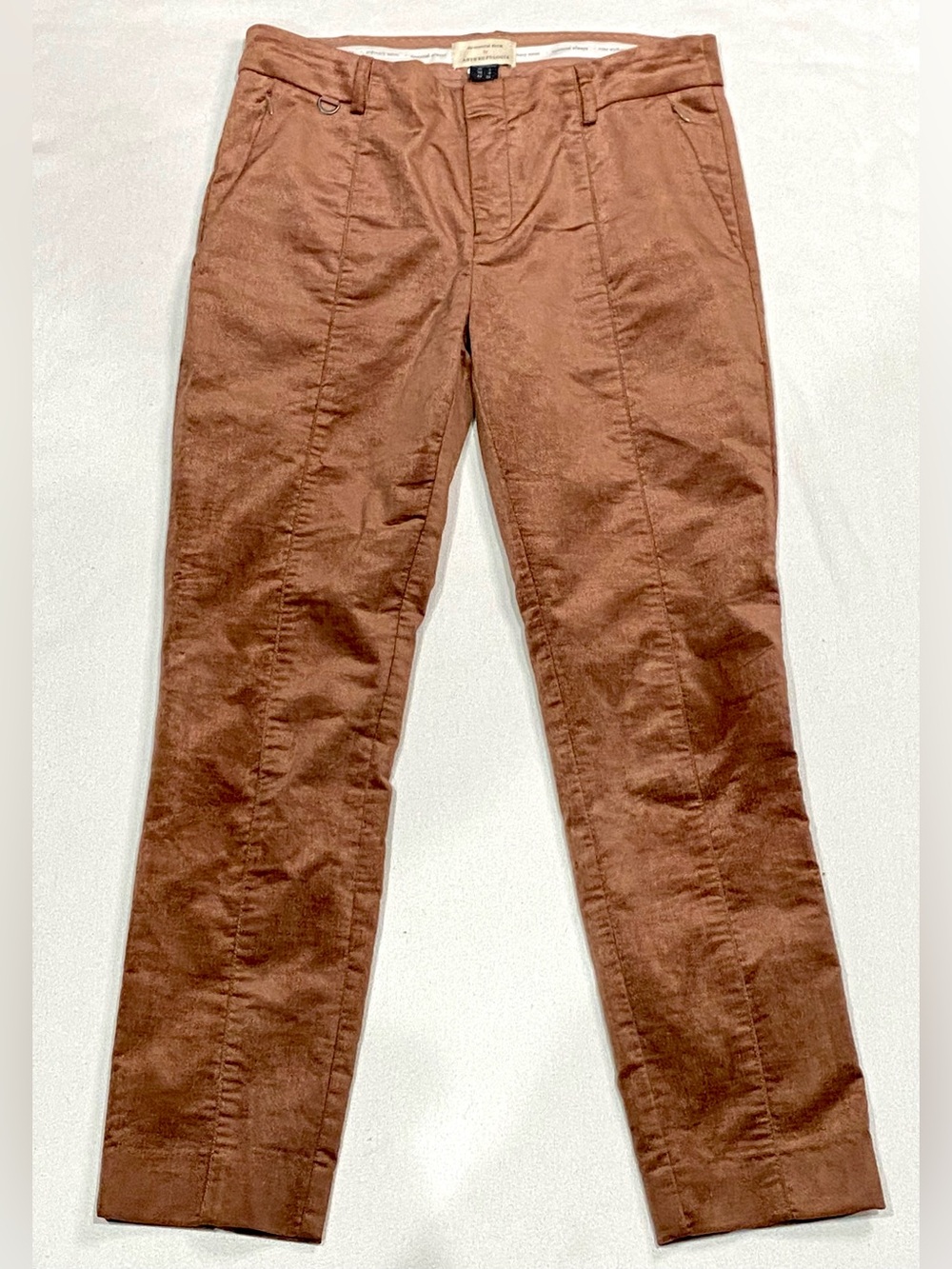Anthropologie The Essential Slim Crop Pants in Velour Copper Sz. 2